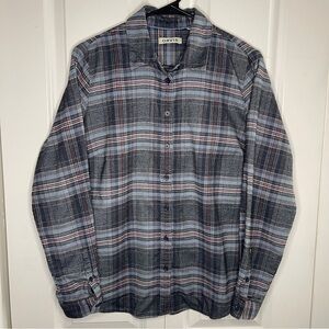 Orvis Plaid Flannel Size Medium Blue Grey Pink Button-Down 100% Cotton Women’s
